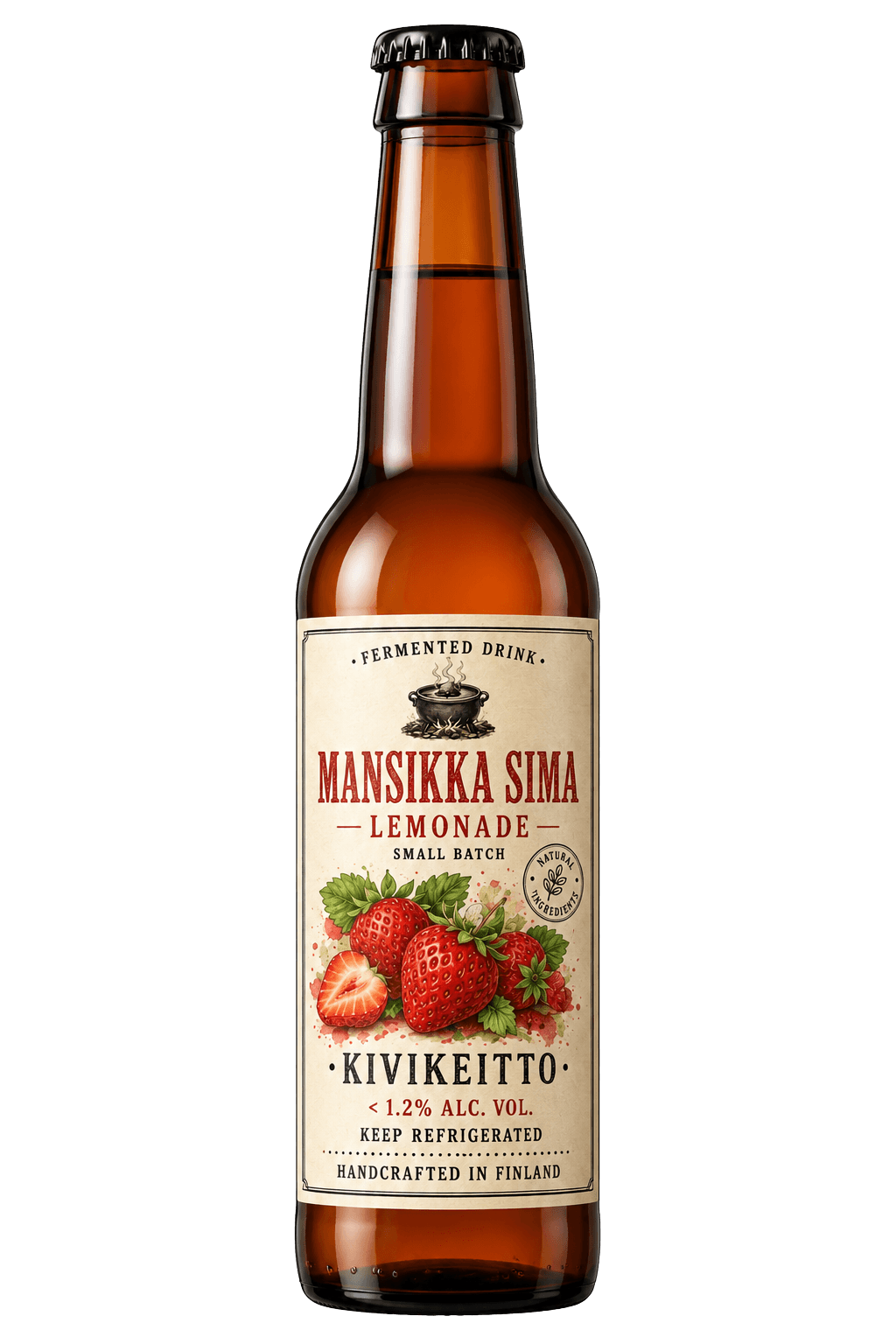 Mansikkasima - KiviKeitto fermentoitu juoma