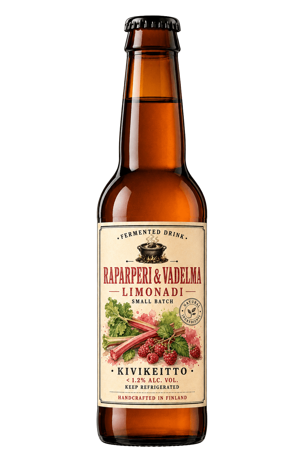 Raparperi & vadelma - KiviKeitto fermentoitu juoma